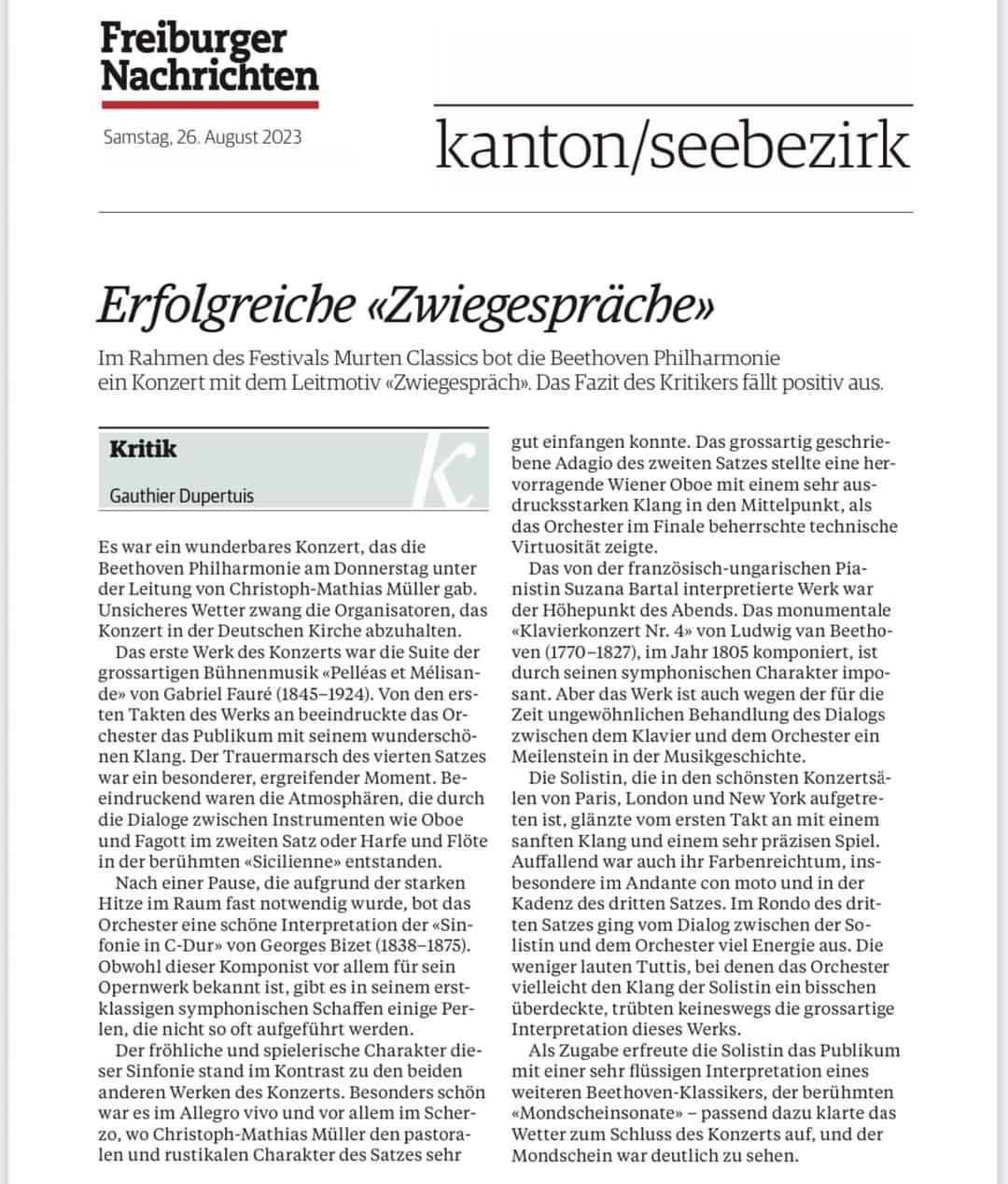 Critique Murten Classics